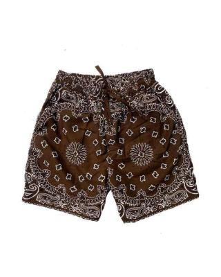 China Designer Men's Summer QUICK DRY Elastic Leisure Outdoor African Print Shorts Custom Paisley Bandana Beachwear Casual Swim Board Shorts for sale