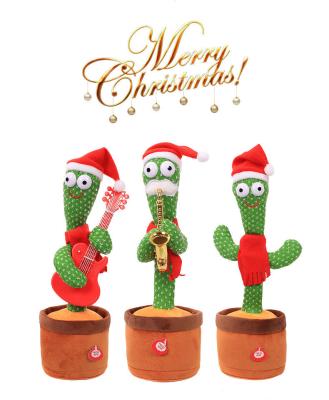 China Sing the Kids Favorite Swing and Dancing Toy Cactus Plush Doll Merry Christmas for sale