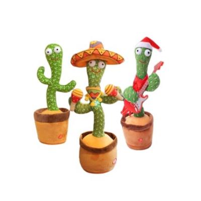 China Sing to Factory Newly Upgraded Electric Dancing Cactus Electric Stuffed Plush Toy for sale