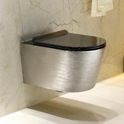 China Modern Design Hot Sale Ceramic Sanitary Ware Cistern Luxury Rimless Hidden Rimless Color Round Shape Wall Hung Toilet for sale