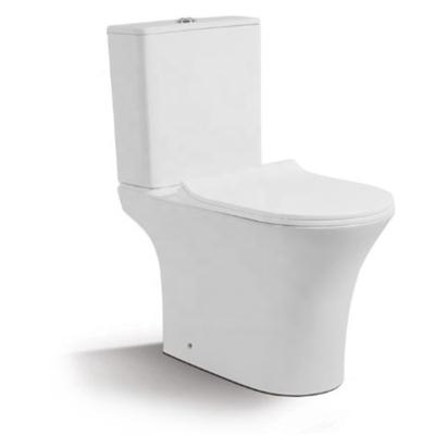 China Rimless Chinese Ceramic Color Bathroom Floor Mounted White Porcelain Double-flush Two Piece Toilet for sale