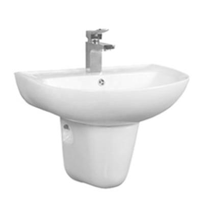 China New Design Height Mannequin Rectangular Bathroom Washing Easy Clean Wall Hung Pedestal Wash Basin for sale