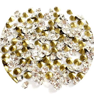 China Wholesale Multi Size Pointback LOW MOQ Round Crystal Rhinestones Applique Pointback Clear Crystal Glass Rhinestones for sale