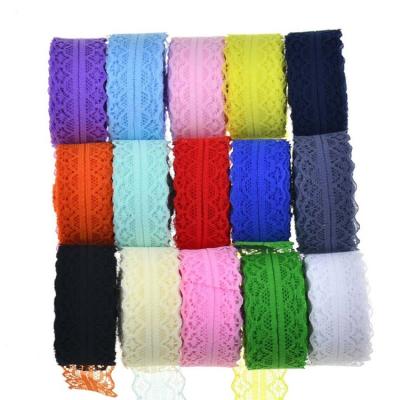 China Other Wholesale Various Color 10Meters Garment Flower Trim Lace Accessory Custom Ribbon Trim 3cm Lace for sale