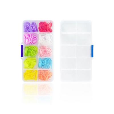 China Hand Knitting Retail Packing For Crocheting Lock Stitch Markers Pitch Needle Cut Crochet Knitting Markers With Plastic Box for sale