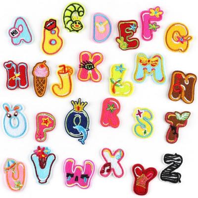 China Other Wholesale 5cm Tall Garment Accessories Embroidery Patch Iron On Embroidery Cartoon Letter Patches for sale