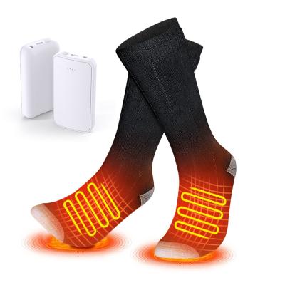 China QUICK DRY rechargeable wireless battery usb 3.7v logo smart heating socks custom winters warm socks men for sale