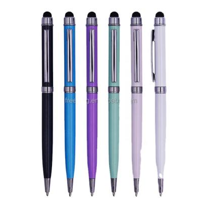 China 2021 Professional China Eco-friendly Ball Twistable Pen Plastic Custom Logo Ballpoint Pen With Stylus for sale