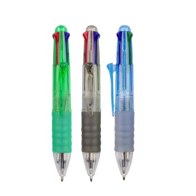 China Eco-Friendly Custom Design Logo Multi Color Ballpoint Pen Customized 4 Colors in 1 Plastic Ballpoint Pen for sale