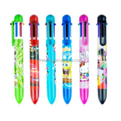 China Factory Wholesale Luxury Plastic Multi Color Ballpoint Pen Eco-friendly Directly 6 Colors In 1 Quality Ball Pens for sale