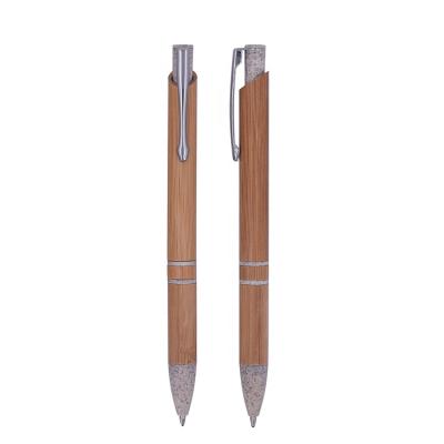 China Factory Sale Custom Retractable Ball Pen High Quality Eco Eco Friendly Bamboo Pen for sale