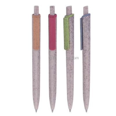 China Wholesale High Quality Cheap Custom Barrel Eco-Friendly Logo Retractable Ball Pen Straw Eco-Friendly Pen for sale