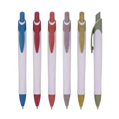 China Factory Supply High Quality Custom Made Barrel Tip Eco-Friendly Pen With Logo Retractable Eco Pen White Logo for sale