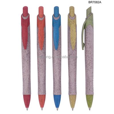 China Wholesale Straw Barrel Novelty Ballpoint Pen Eco-Friendly Retractable Ballpoint Pen Durable Eco-Friendly for sale