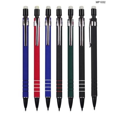 China Eco-Friendly Unique Design Round Rubberized Cute Barrel Mechanical Pencil Soft Black Mechanical Pencils for sale