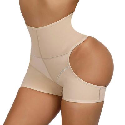 China Antibacterial Body Shaper Pants Postpartum Ladies Abdominal Body Open Butt Pants Plus Size Breathable Sports Tights for sale