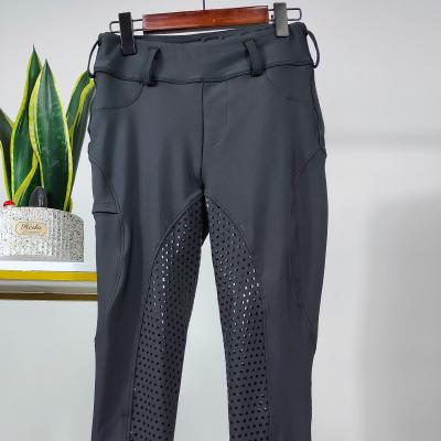 China Anti-pilling 1Pcs To Board Full Seat Black Silicone Printing Rider Pants Riding Breeches Gaiters Equestrian Clothing for sale