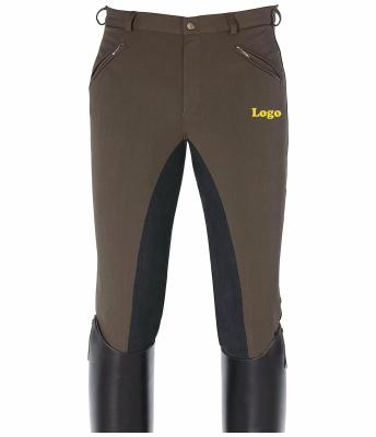 China Durable Wholesale Custom Made Mens Full-Seat Suede Splicing Horse Riding Boots High Stretch 4 Way Riding Gaiters Pants Male Jodhpurs for sale