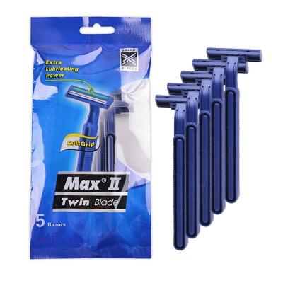 China Max Twin Blade Brand OEM Twin Razor Blade Disposable Razor Factory for sale