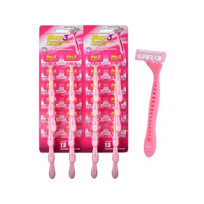 China Disposable Triple Blade Lady Triple Blade Razor Hanging Card for sale