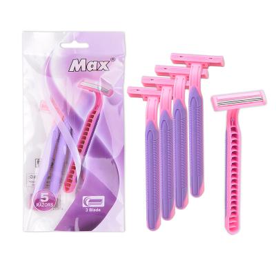 China Triple Blade Triple Blade Straight Razor Disposable Female Razor for sale