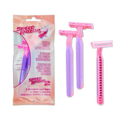 China Twin Blade Two Blade Disposable Razor For Lady for sale