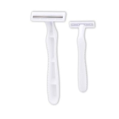 China Twin Blade Two Blade Disposable Razor White Color for sale