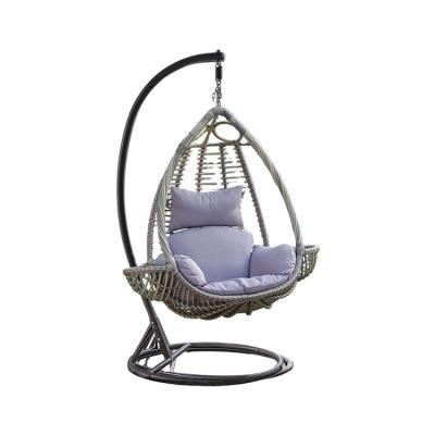 China Modern hot sale rattan egg chair outdoor hanging swing chair leisure patio wicker swing chair for sale