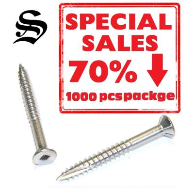 China *1,000pcs*Decking Flat Screw, #2 Square Flat Head With 6 Ribs Underside, Type 17 for sale