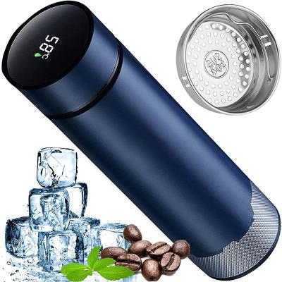 China FACTORY OEM LED Temperature Display Bottle Stainless Steel Viable Led Water Bottle With Tea Infuser for sale