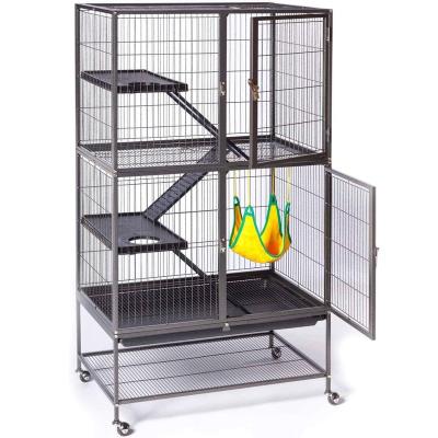 China Cheap Viable Black Brave Pet Cat Hamster Ferret Cage Cage for sale