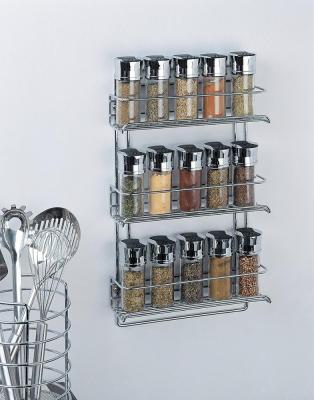 China Sustainable Wall Mounted Spice Rack Organizer, Chrome for sale