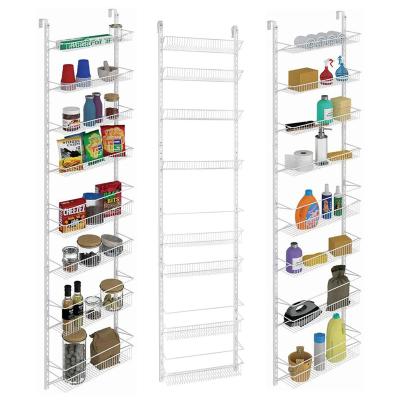 China Sustainable Adjustable 8-Tier Wall And Door Storage Shelves Rack Home Storage Organizer for sale