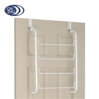 China Durable Heater Steel Tube Over Door Towel Rack With Bars Coated White Epoxy for sale