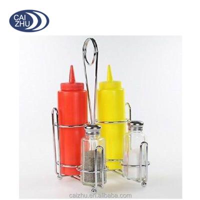 China Sustainable Table Top Metal Wire Spice Condiment Cart Holder Orgainzer for sale