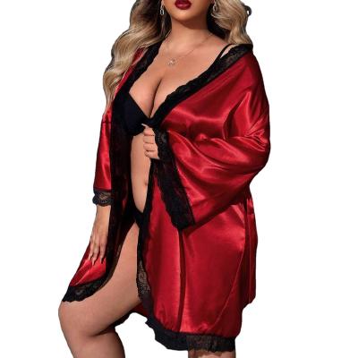 China 2022 QUICK DRY hot seller plus size satin pajamas lounge set baju tidur silk nightwear sleepwear women pajamas sleepwear nightgown for sale