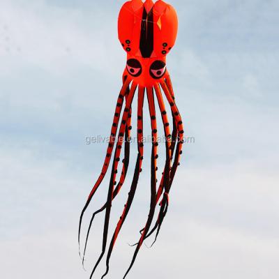 China New Big Model 18m Nylon 3D Software Octopus Kite Paul Parafoil Flyer Kite With Colorful Long Tail for sale