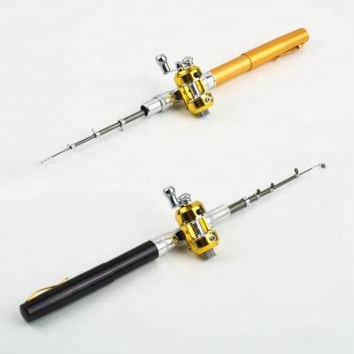 China Fiberglass Promo Portable Pocket Aluminum Pen Shaped Telescopic Fishing Rod for sale