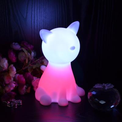 China Modern Fast Shipping OEM BSCI Color Changing Soft Cute Cat Led Night Light With Switch for sale