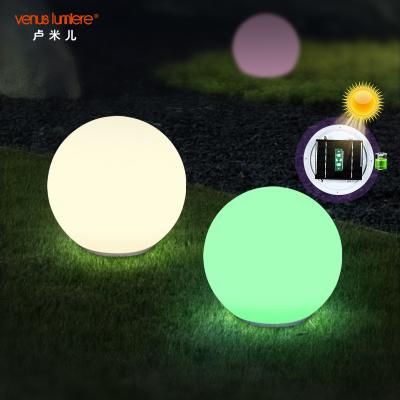 China Outdoor Garden OEM Custom Holiday Patio Porch Lawn Decorative Lighting Courtyards Garden Solar Powered RGB LED Lights Waterproof Plastic Ball for sale