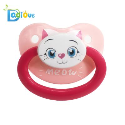 China High Quality Latex BPA Free ABDL Free Customize Pink Cat Print Adult Size Pacifier Wholesale Adult Pacifier for sale