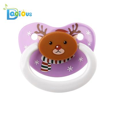 China Littleplace BPA Free Food Grade Christmas Deer Print Adult Baby Pacifier for sale