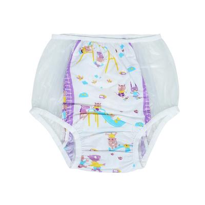 China New Design ABDL Sissy Plastic Pants Adult Baby PVC Printed Plastic PVC Pants ABDL Plastic Panties for sale