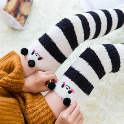 China QUICK DRY Women Winter Cozy Sleep Bed Socks Floor Fluffy Home Socks Coral Velvet Fuzzy Christmas Socks for sale