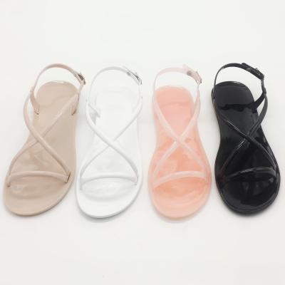 China Women Jelly Sandals Shoes Fashion Trend Jelly Shoes Wholesale Summer Cross Strap Design for sale