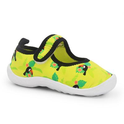 China 2021 New Arrival Comfortable Beach Water Shoes Unisex Cute Green Color Pattern Aqua Shoes For Kids for sale