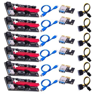 China With Black SATA Power Cable 1X Riser New VER 009S PCI-E To 16X 6pin To 6 2pin Graphics Expansion For GPU Powered Riser for sale