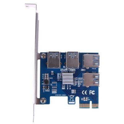 China Durable High Speed ​​PCI-E USB3.0 1 to 4 Riser Card Converter Supplement PCIE1X to 16x Slot Adapter for sale