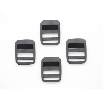 China OEM Custom Adjustable 25mm Plastic Ladder Lock Buckle , Black Plastic Adjuster Buckle for sale