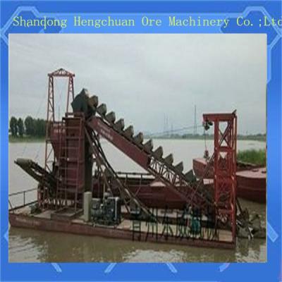 China Sand Excavating Gold Bucket Dredger Boat for sale